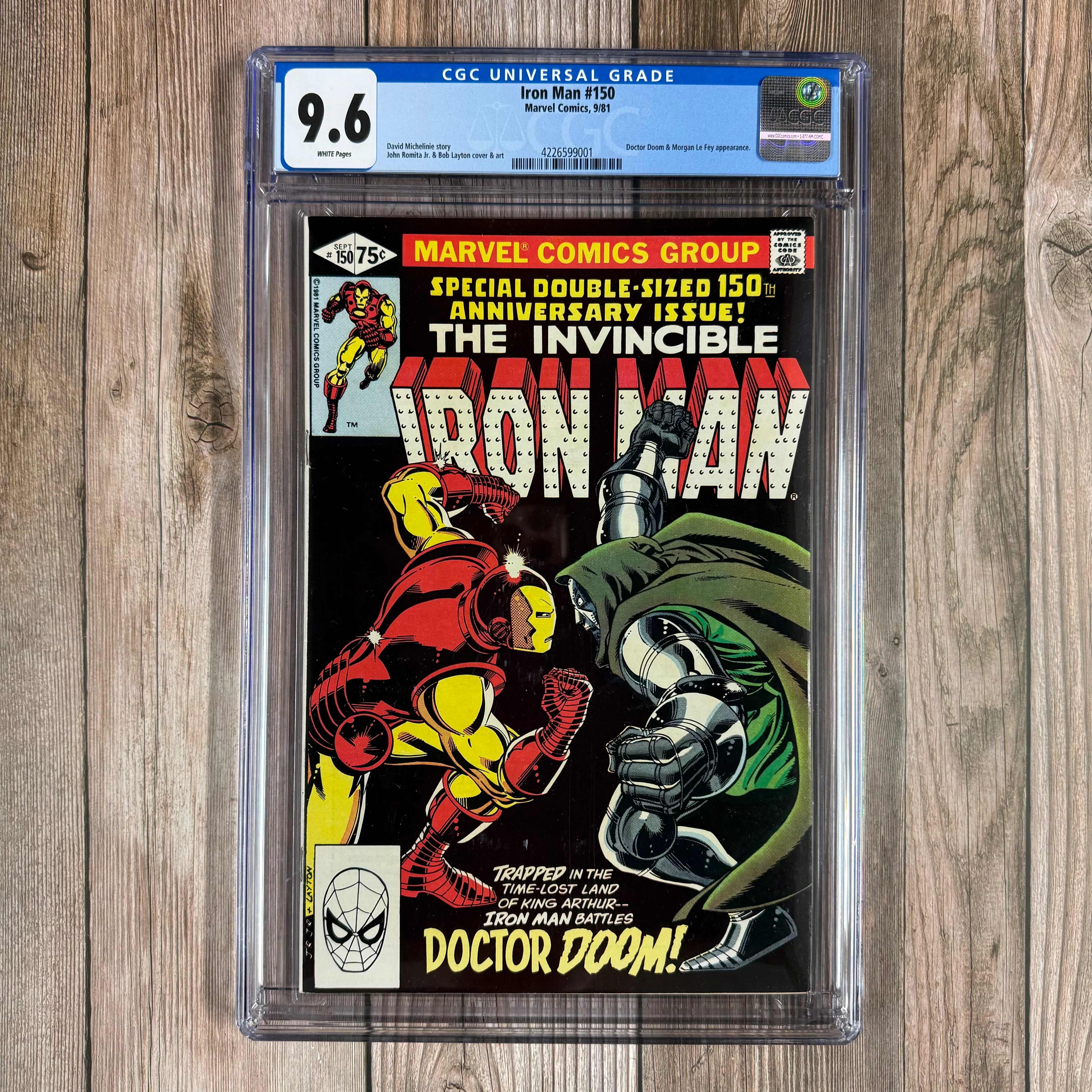 Iron Man #150 CGC 9.6 WP Iron Man vs Doctor Doom, ICONIC cover art by John Romita Jr.