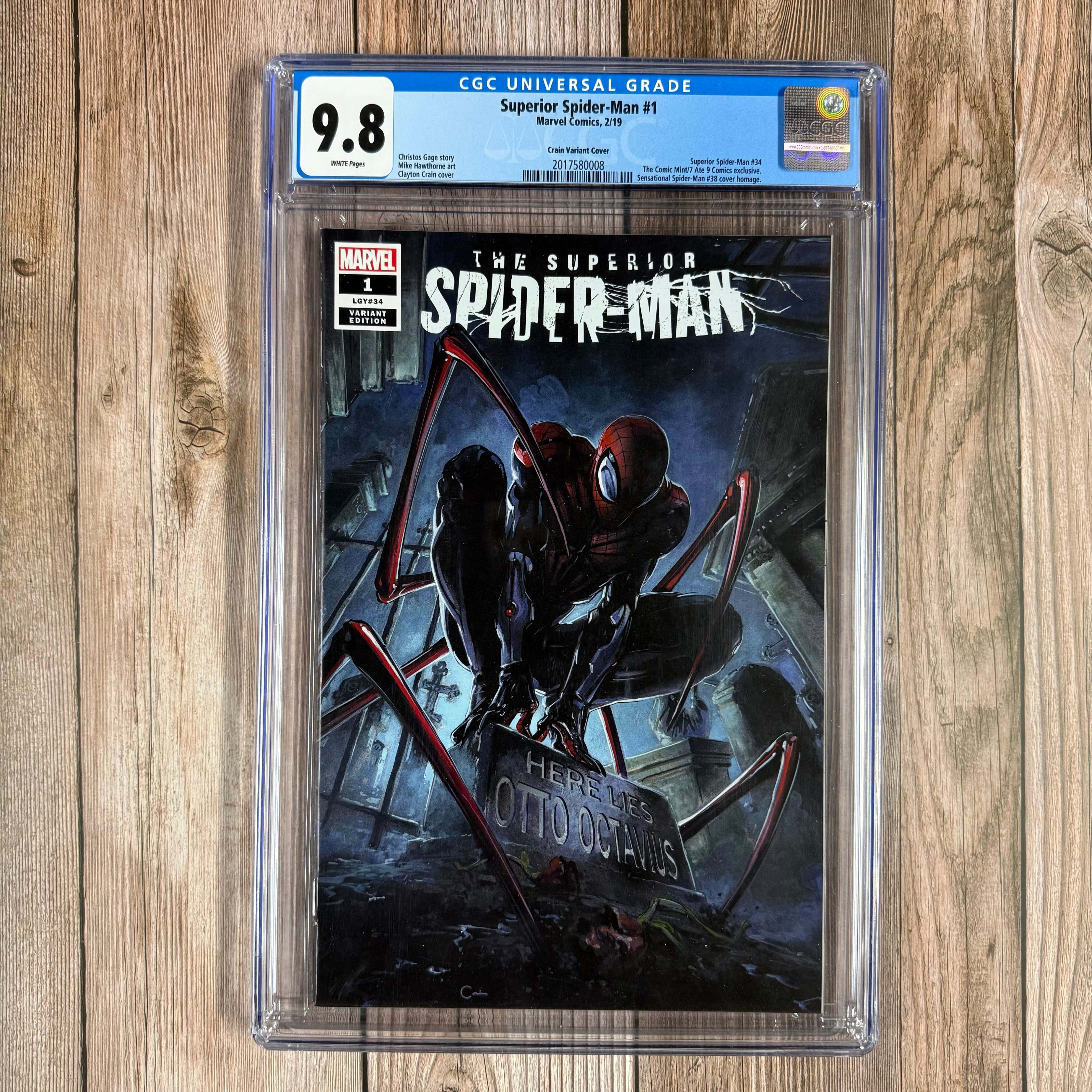 Superior Spider-Man #1 CGC 9.8 WP The Comic Mint / 7 Ate 9 Comics exclusive., Crain Variant Cover (cert:0008)