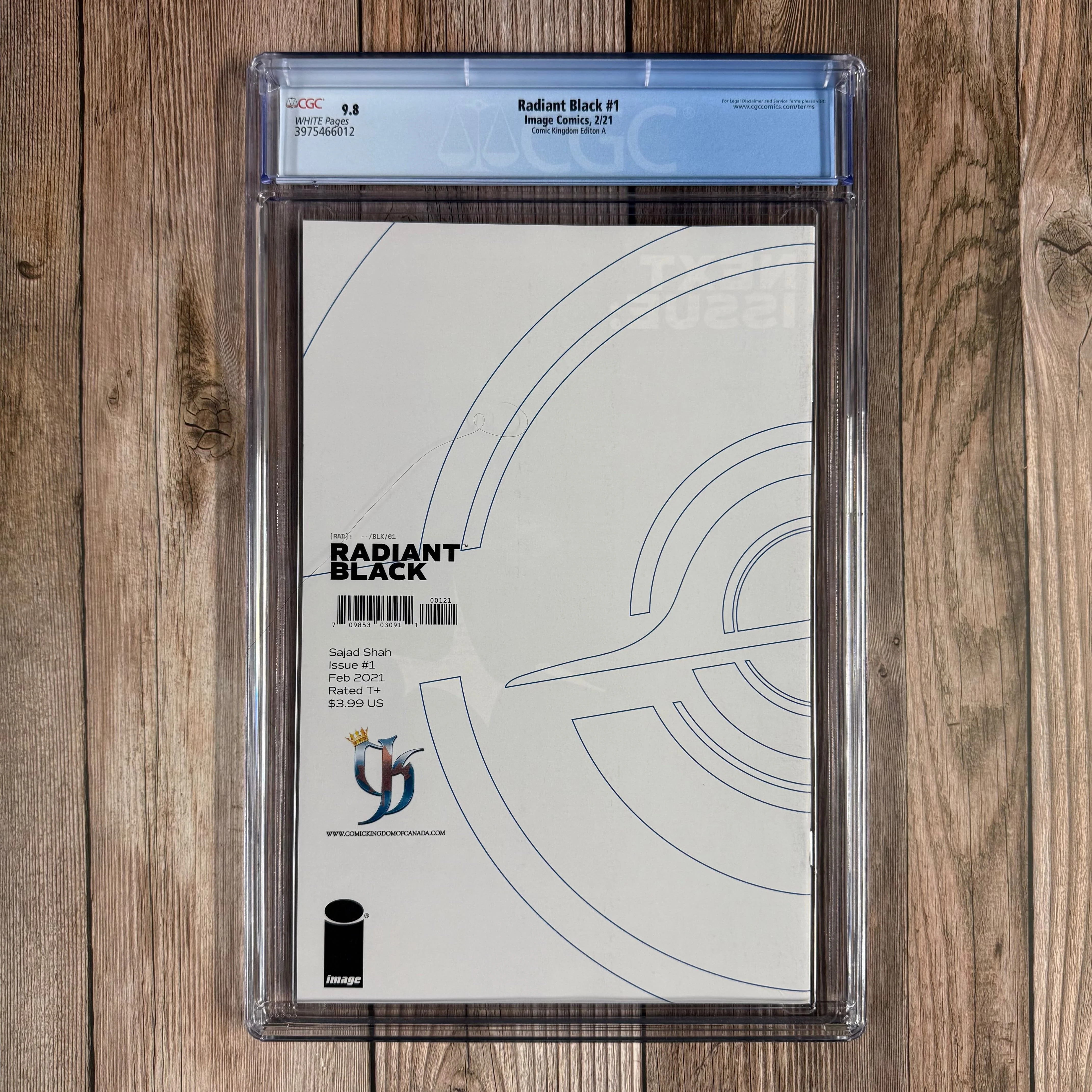 Radiant Black #1 CGC 9.8 WP Comic Kingdom Editon A Variant Cover by Sajad Shah, Secret Wars #8 Homage Cover, 1st appearance of Radiant Black and Marshall - Image 2
