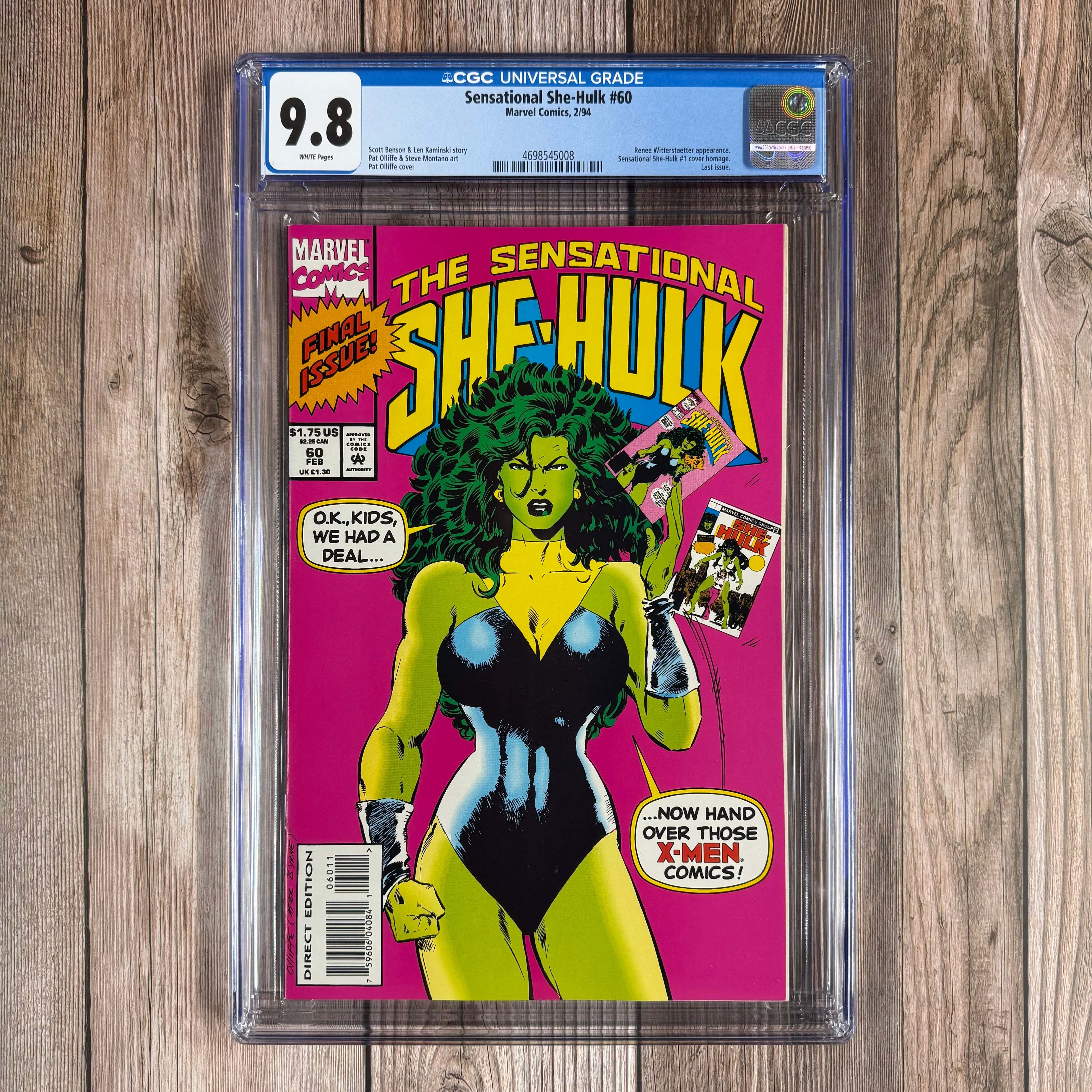 Sensational She-Hulk, The #60 CGC 9.8 WP Final issue,  Sensational She-Hulk #1 cover homage