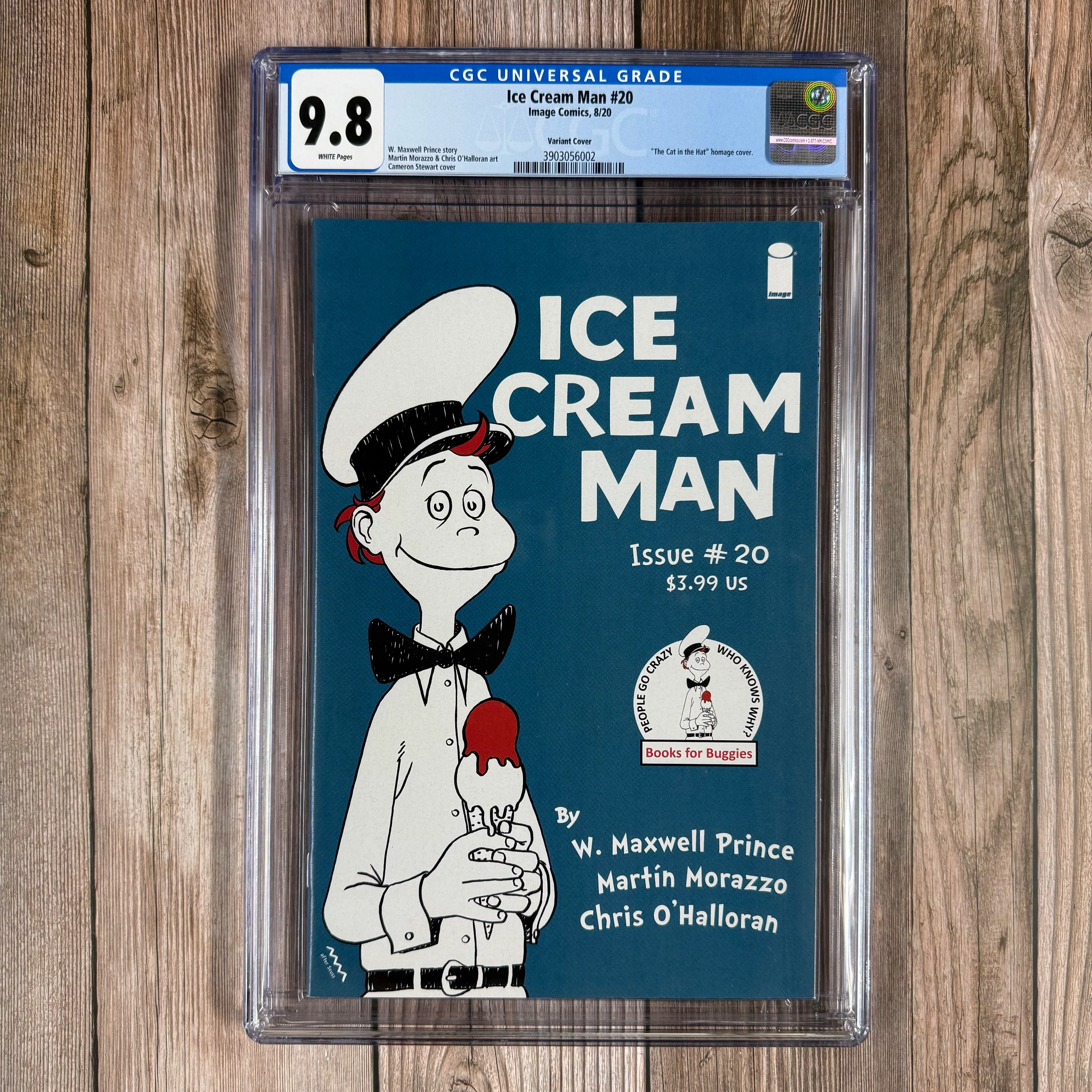 Ice Cream Man #20 CGC 9.8 WP Variant Cover by Martin Morazzo "The Cat in the Hat" homage cover.