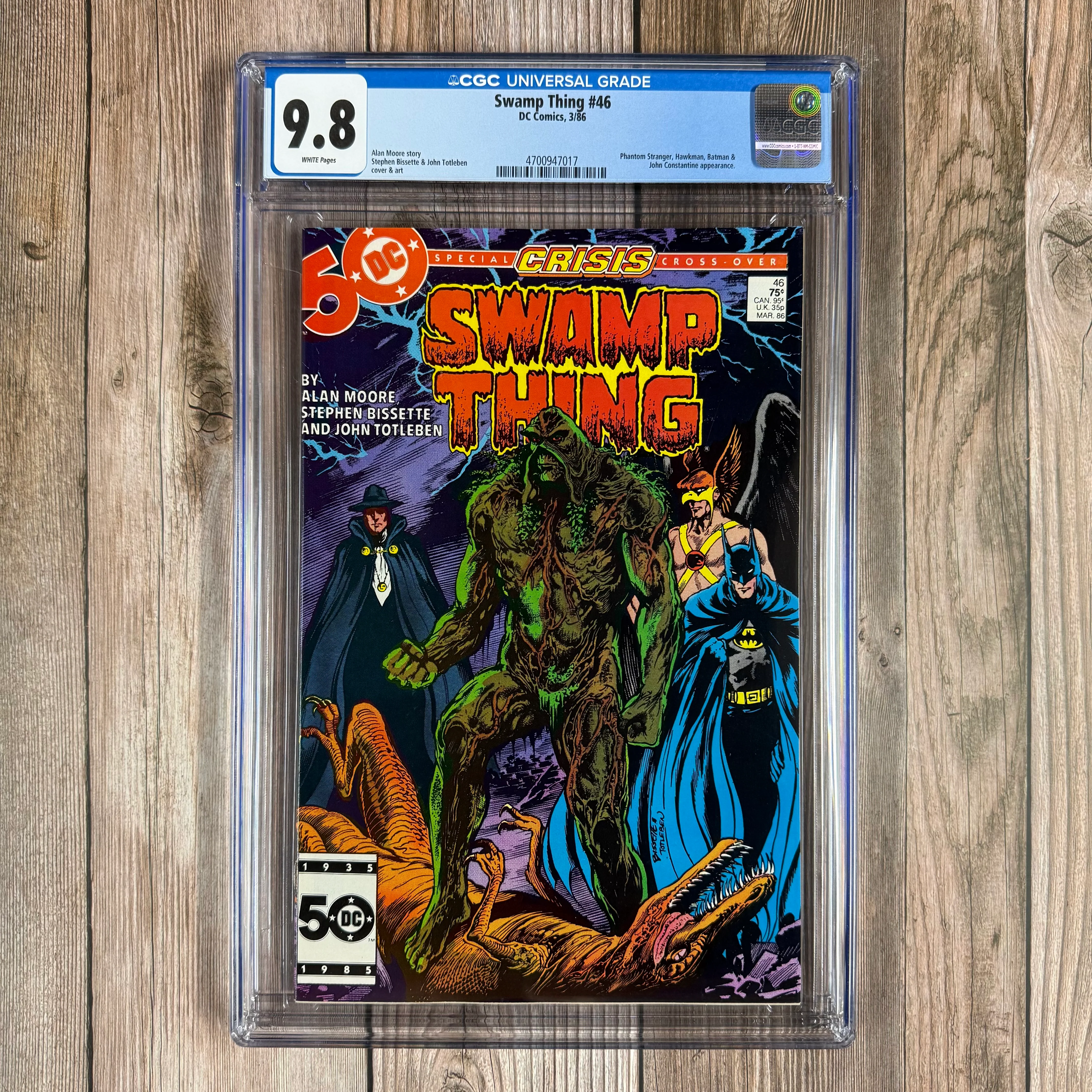 Saga of the Swamp Thing #46 CGC 9.8 WP Cover Art by Stephen R. Bissette and John Totleben