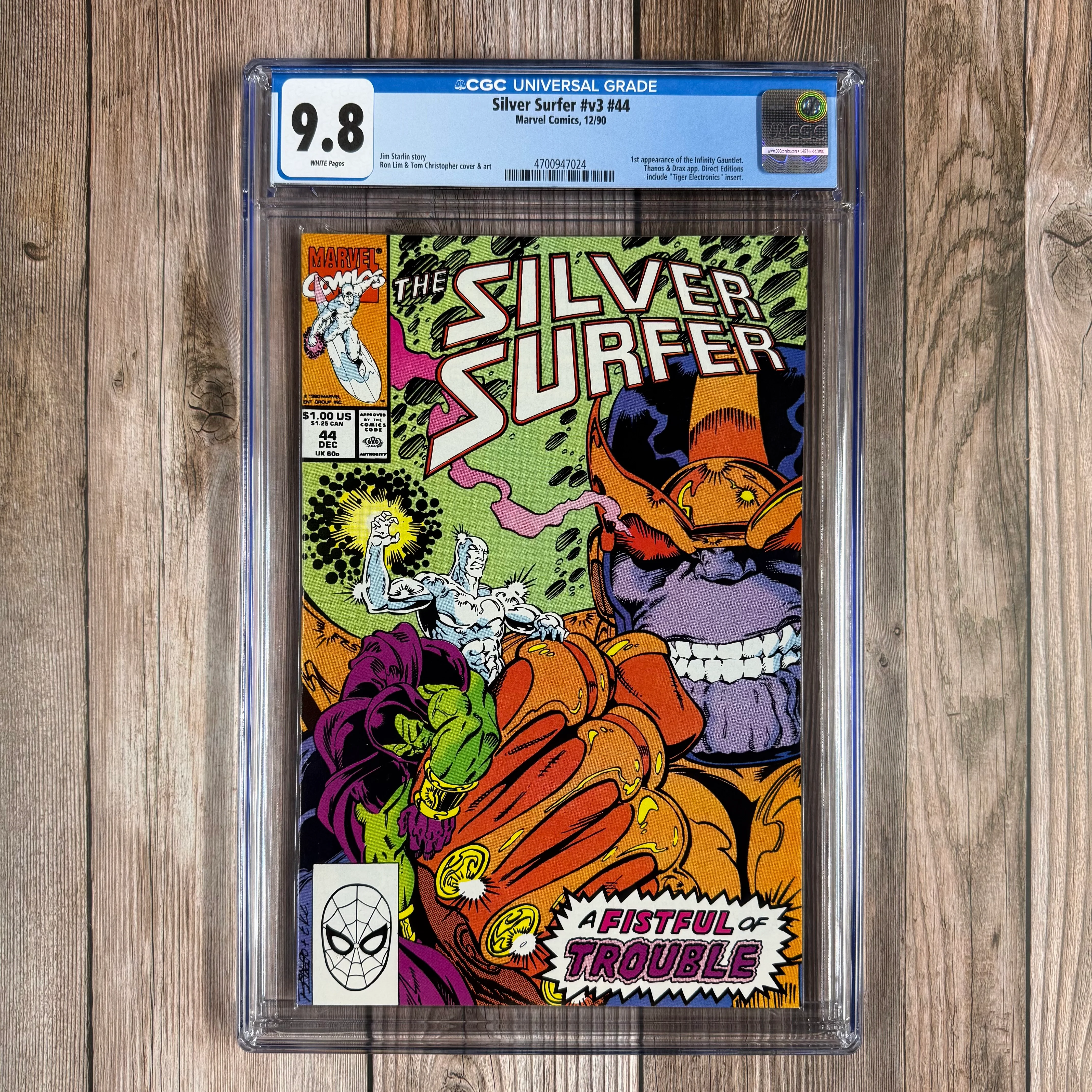 Silver Surfer #44 CGC 9.8 WP Debut of the Infinity Gauntlet