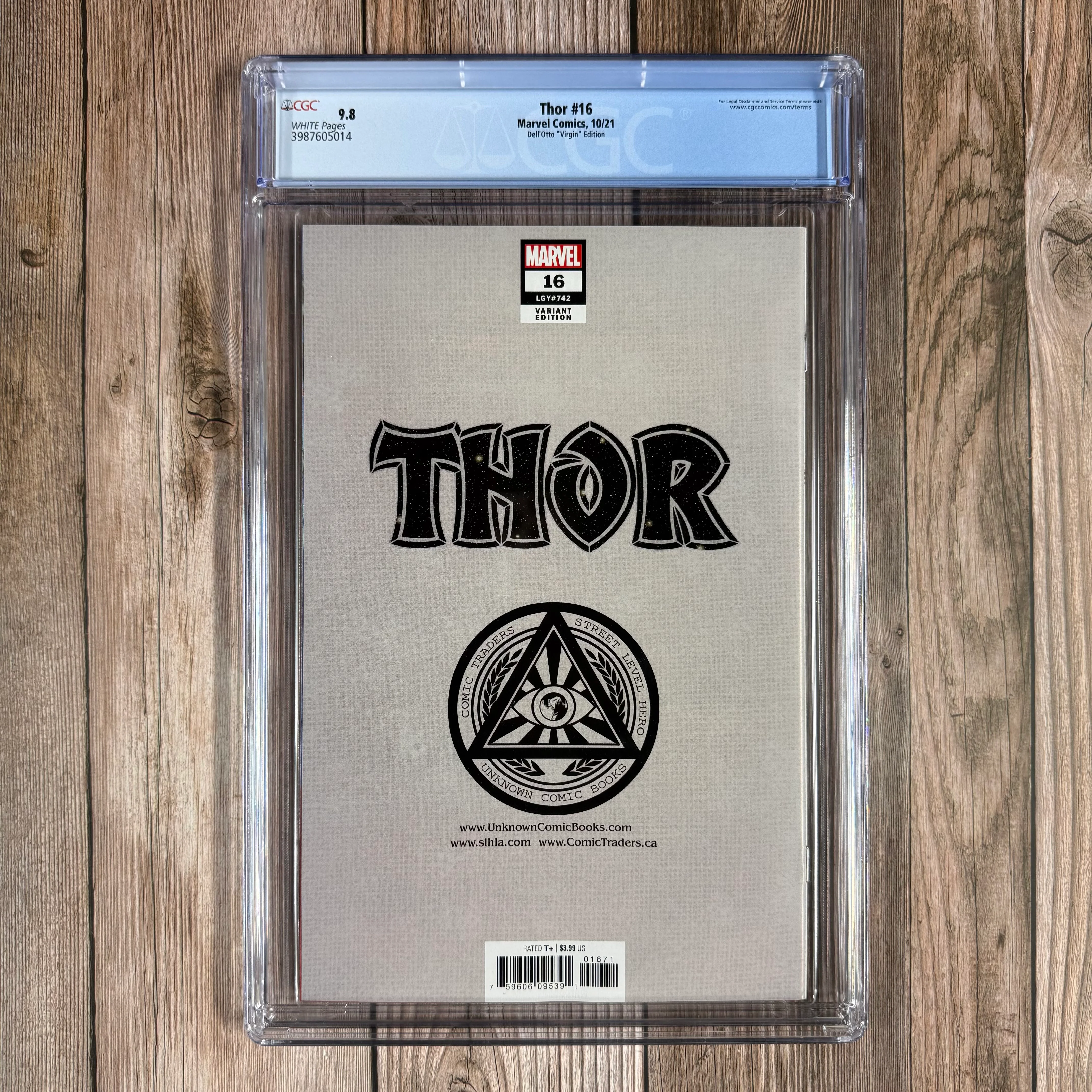 Thor #16 CGC 9.8 WP Virgin Variant Cover by Gabriele Dell'Otto, Unknown Comics, Street Level Hero & Comic Traders exclusive - Image 2