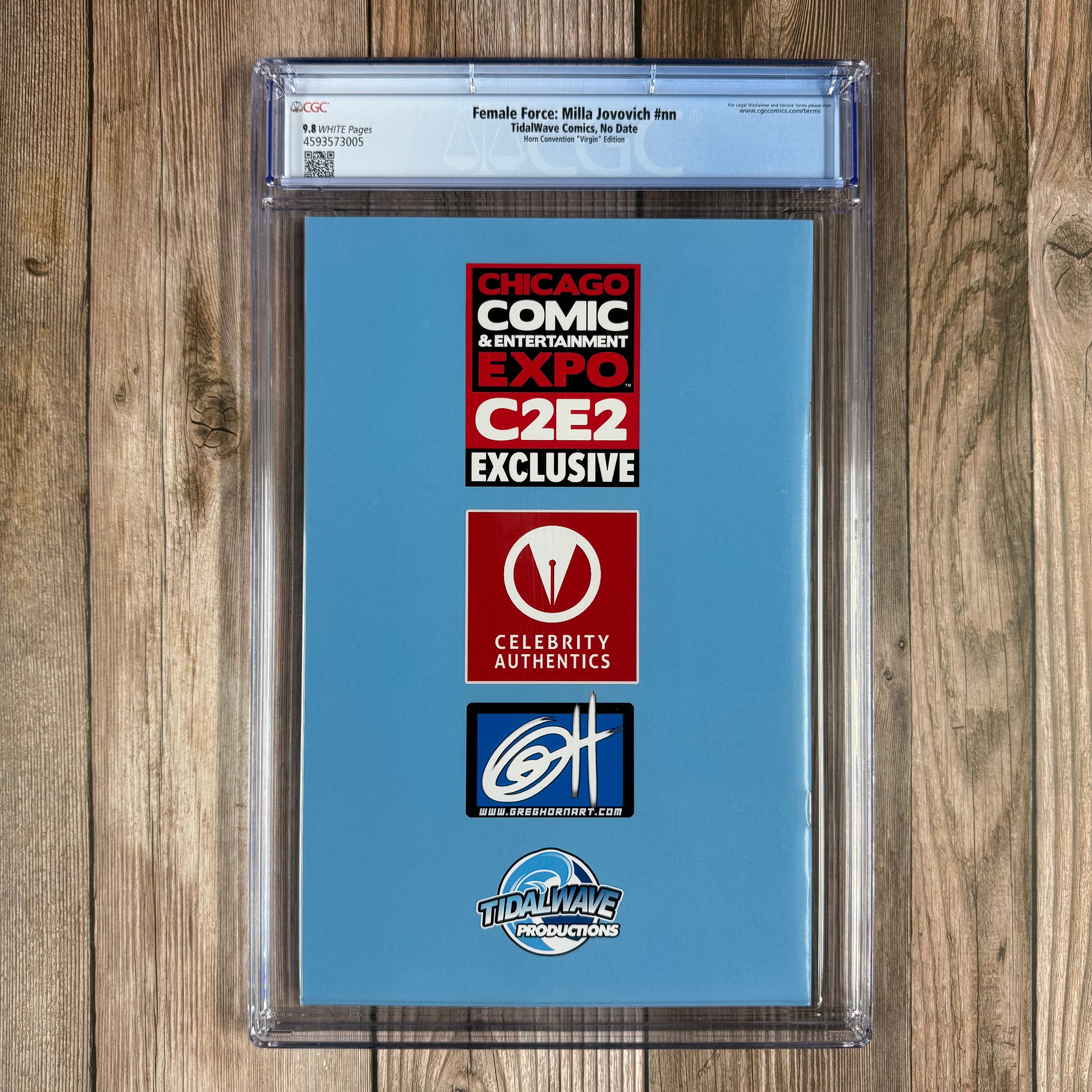 Female Force: Milla Jovovich #nn CGC 9.8 WP C2E2 Exclusive Horn Convention "Virgin" Edition Limited to 150 (121/150) (cert:3005) - Image 2