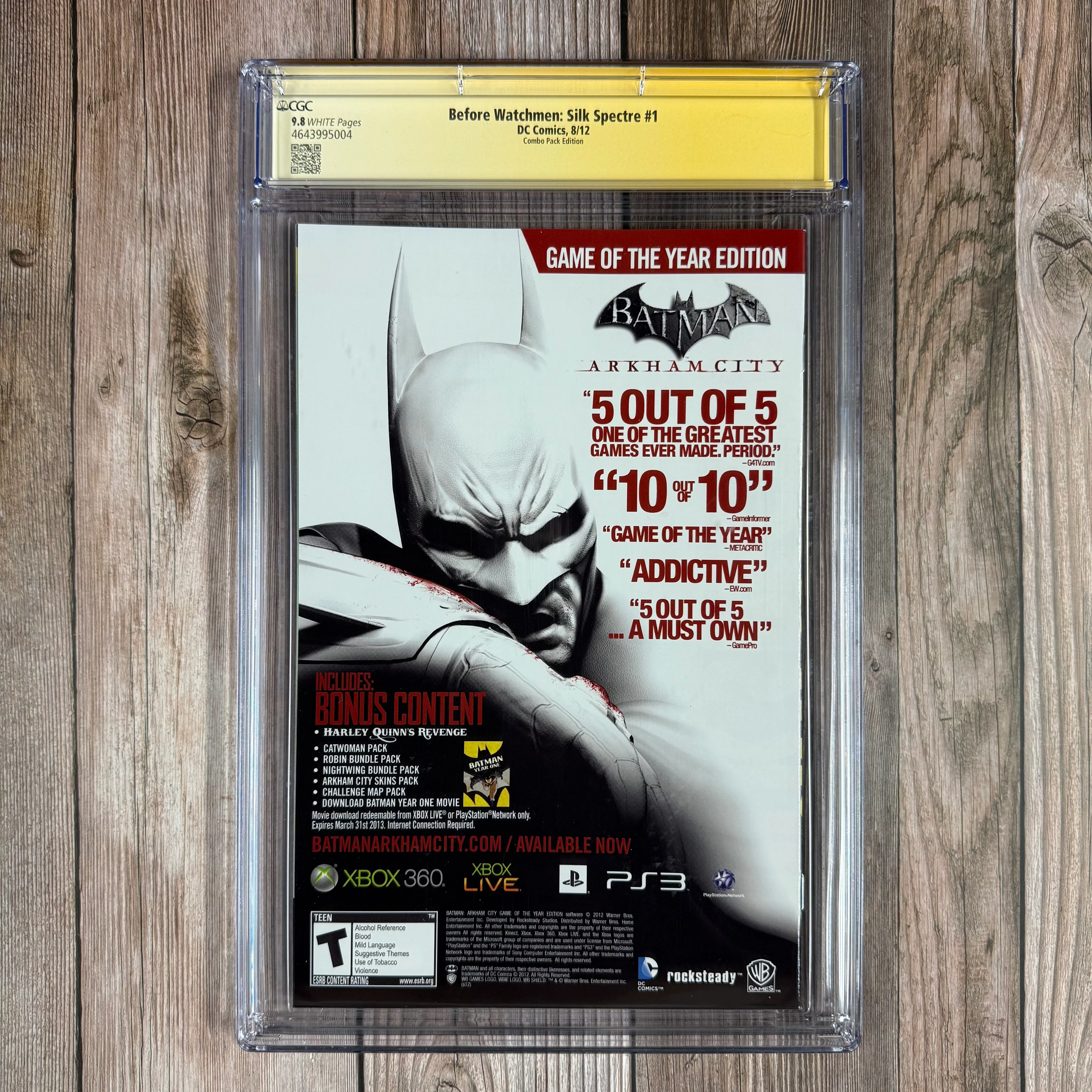 Before Watchmen: Silk Spectre #1 CGC 9.8 WP SS Signed by Malin Akerman and Carla Gugino, Combo Pack Edition, Poly-bag removed. (cert:5004) - Image 2