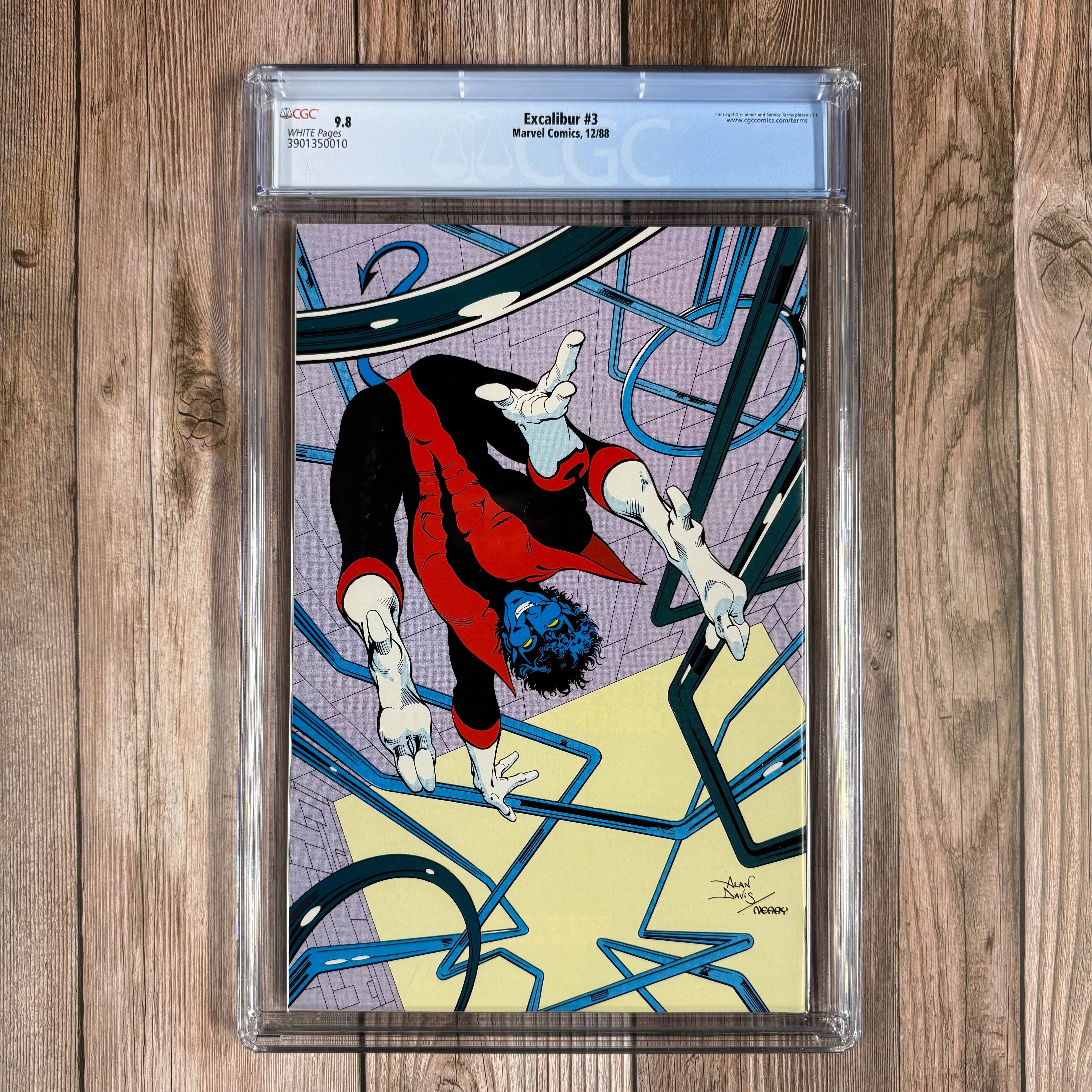 Excalibur #3 CGC 9.8 WP Pin-up by Alan Davis & Paul Neary on back cover. - Image 2