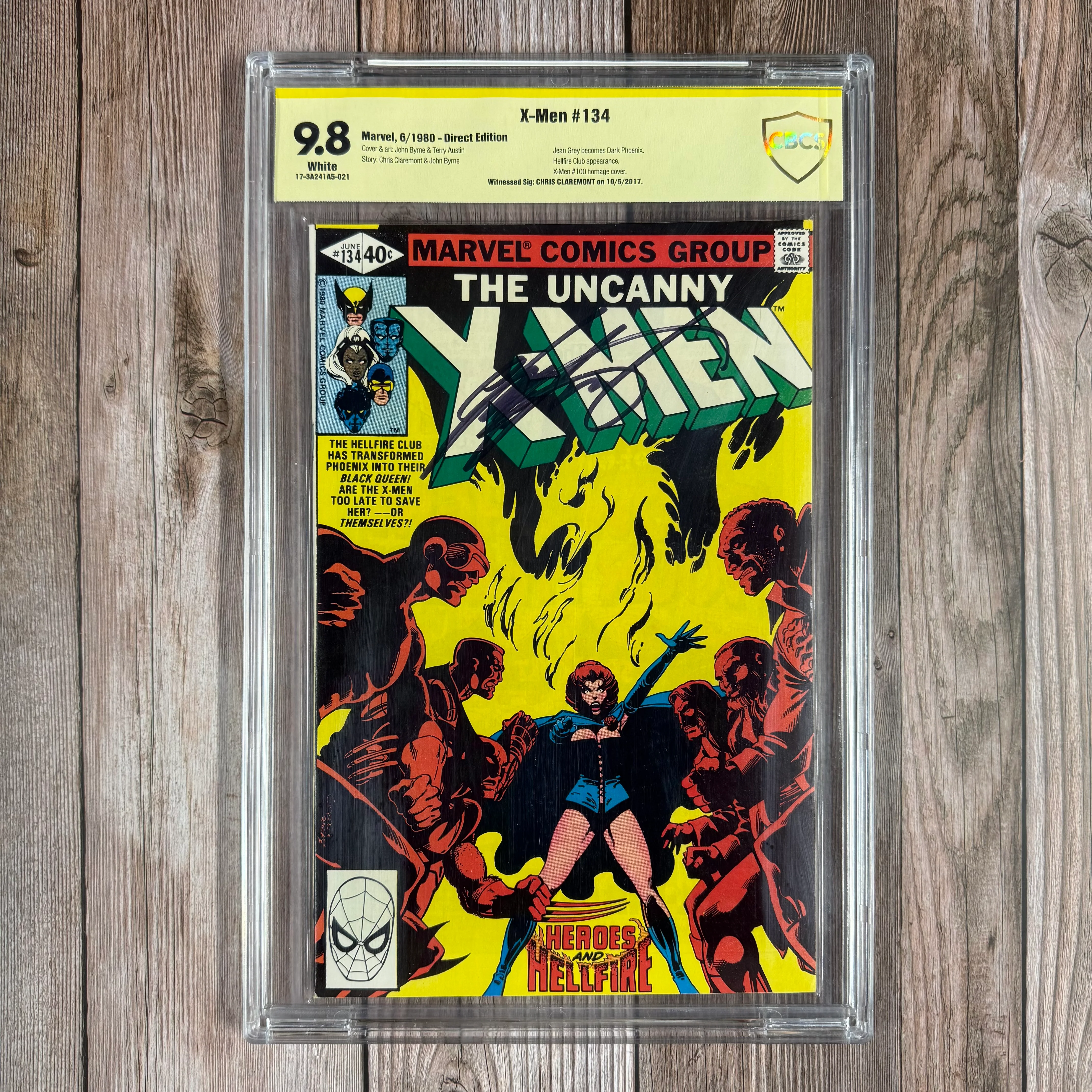 X-Men #134 CBCS 9.8 WP Witnessed Signature by Chris Claremont Jean Grey Becomes Dark Phoenix