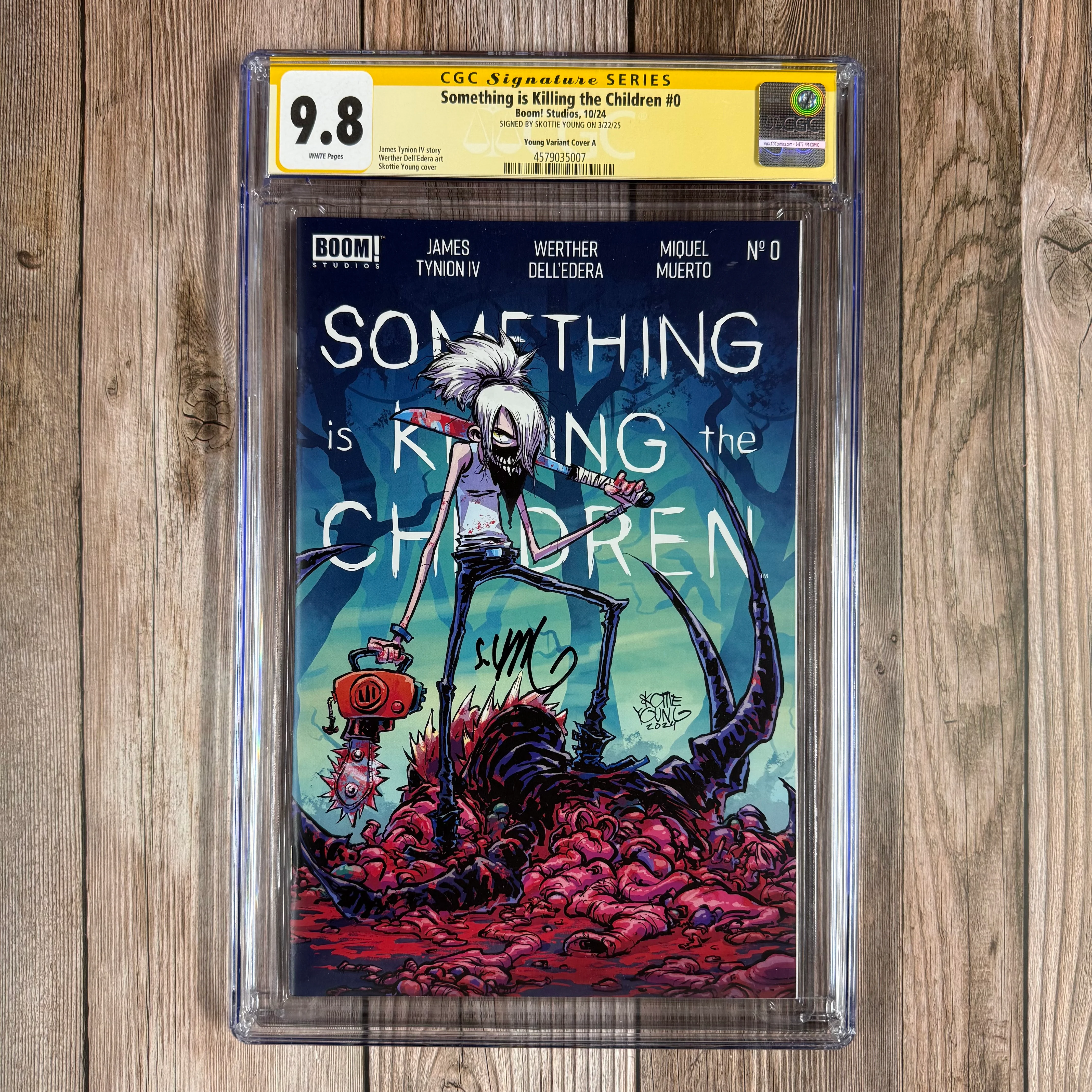Something Is Killing the Children #0 CGC 9.8 WP SS Signed by Skottie Young, Young Variant Cover A, Origin of Erica Slaughter (cert:5007)